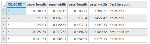 Output variable importance table when using more than one run for validation