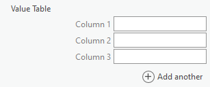 Default Value Table control with three vertical columns