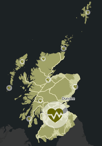 Map simulating deuteranopia