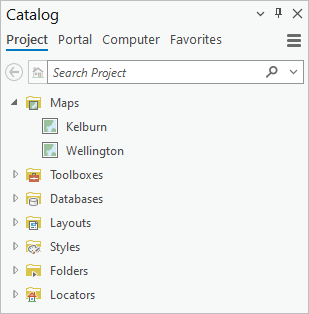 Catalog pane