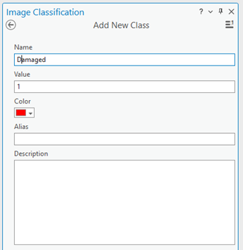 Add New Class pane