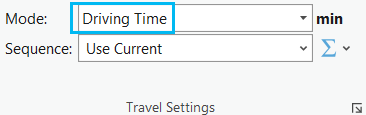 Network analyst ribbon travel mode setting