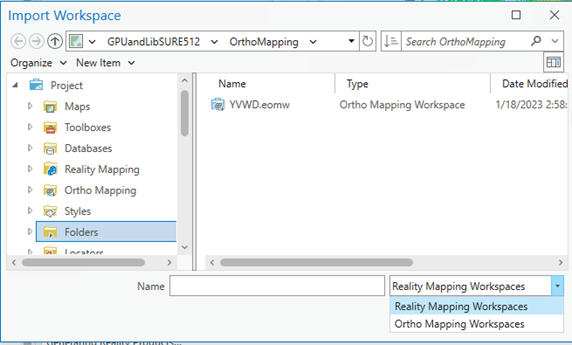 Reality mapping workspace type