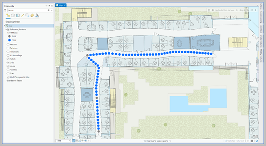 Areas on a map with mismatched levels