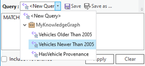 Select a saved query in the Query drop-down list.