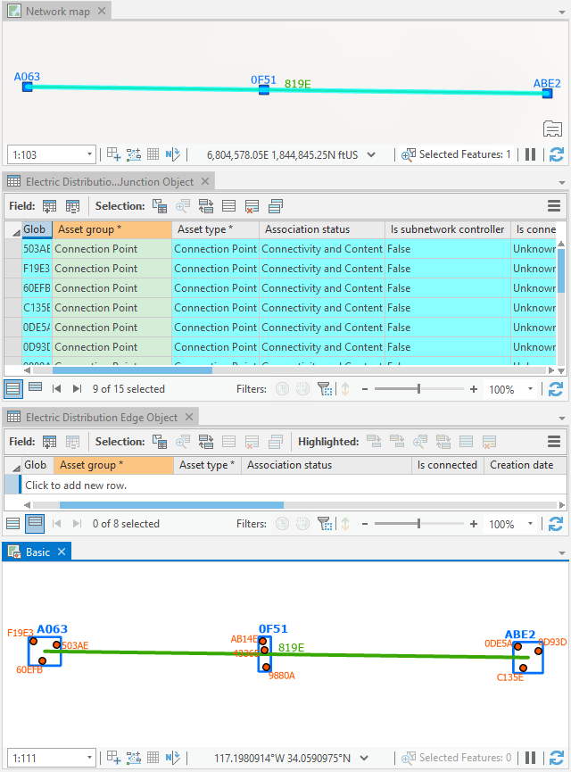 Diagram based on the Basic template and a medium line feature selected as input