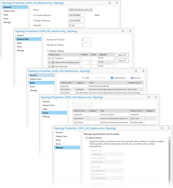 Topology Properties dialog box