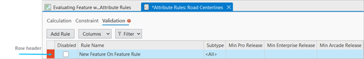 Attribute Rules view with required parameters missing