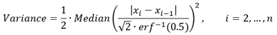 Variance formula