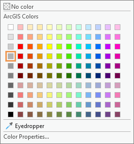 Color palette with Gray 30% indicated (row 4, column 1)