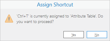 Assign Shortcut prompt