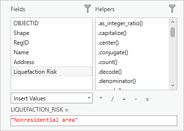 Portion of Calculate Field dialog box showing the expression