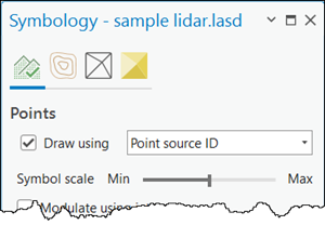 Symbology pane for a LAS dataset layer