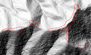 Derived hillshade after the repair