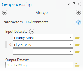 Input Datasets parameter of Merge tool