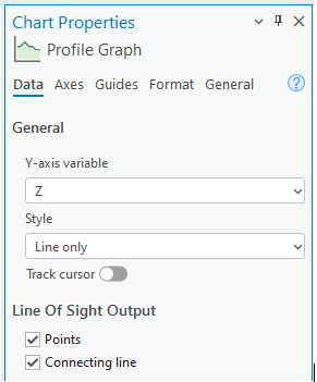 Line Of Sight Output section on the Data tab