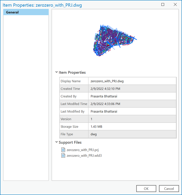 BIM cloud repository item properties dialog box