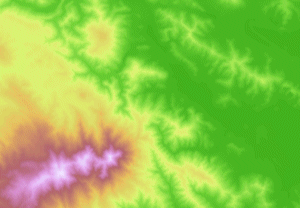 Terrain analysis example showing elevation