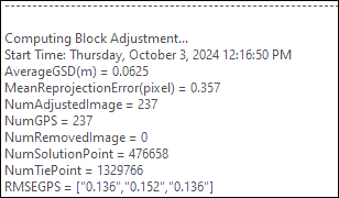 Adjustment residual log file