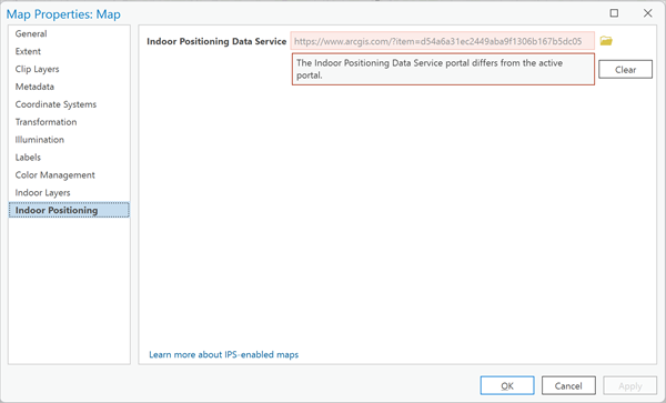 Indoor Positioning Data Service portal error