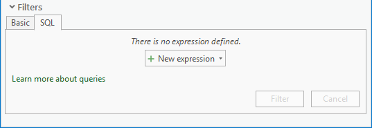 SQL tab with default content