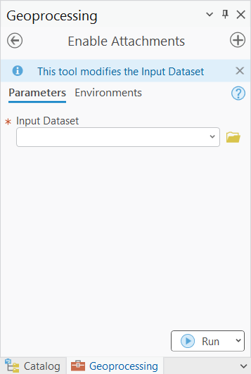 Enable Attachments geoprocessing tool