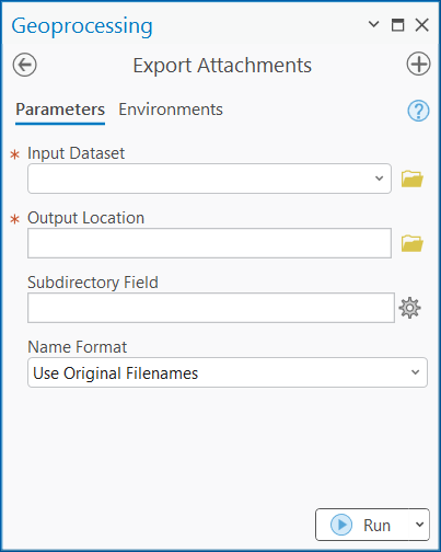 Export Attachments dialog box