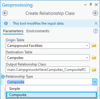 Relationship Type parameter set to Composite