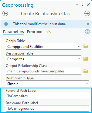 Forward Path Label and Backward Path label parameters