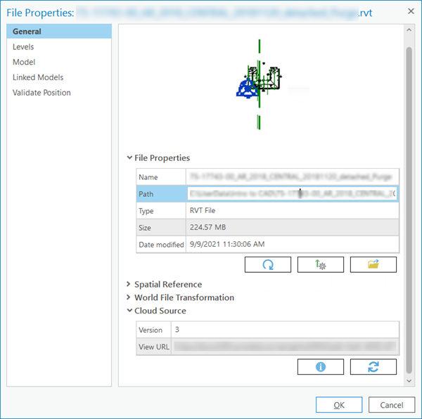 File Properties options on the General tab