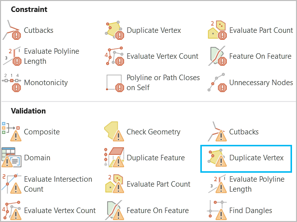 Duplicate Vertex check in the Ready to Use Rules gallery