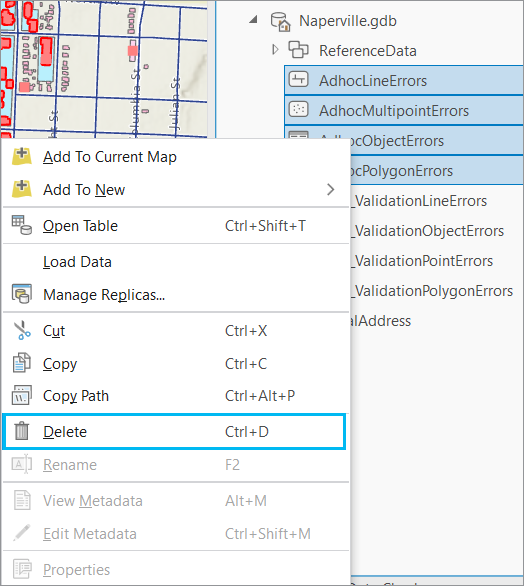 Delete Run Data Checks error tables