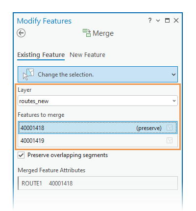 Merge Existing Feature