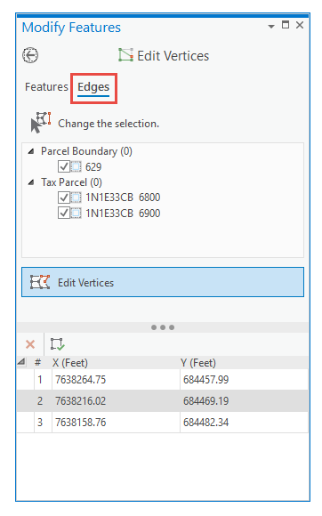 Edit vertices Edges