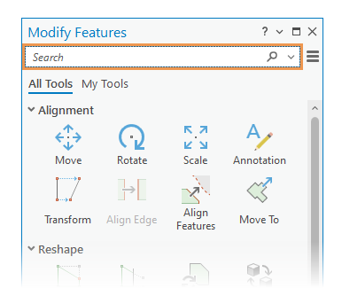 Modify Features pane