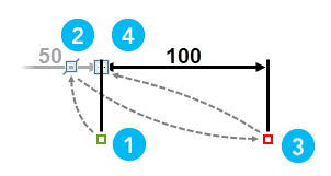 Aligned dimension constrained parallel with the dimension line height snapped to another dimension.