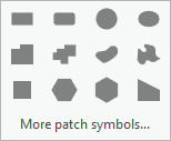 A menu with 12 polygon patch shapes