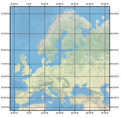 Graticule example map