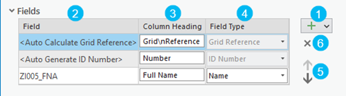 The Fields table on the Guide To Numbered Features element