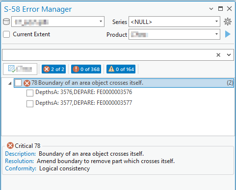 Error 78 message in S-58 Error Manager