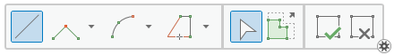 Construction toolbar containing segment tools, intersections tools, and optional settings