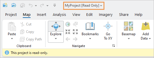 Read-only messages on a project