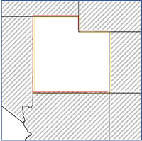 Polygon contiguity with edges and corners neighborhood