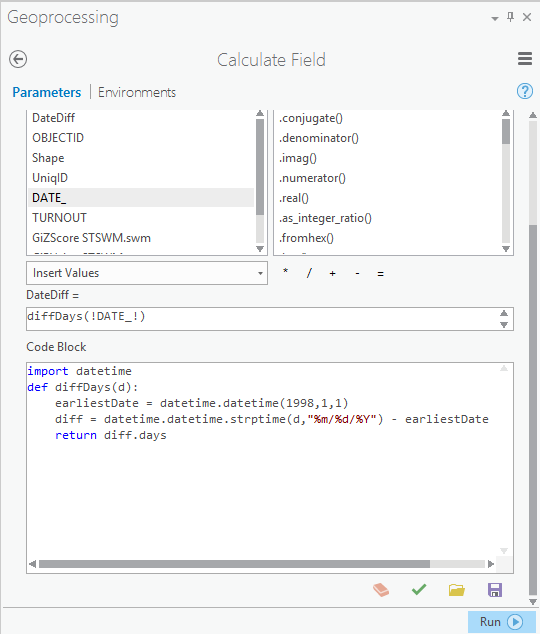 Geoprocessing pane