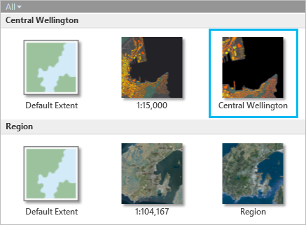 Liste des fenêtres cartographiques