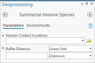 Outil de géotraitement Summarize Invasive Species