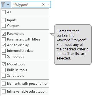 Recherche filtrée dans ModelBuilder