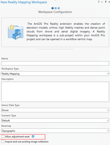 Option Allow adjustment reset (Autoriser la réinitialisation de l’ajustement)