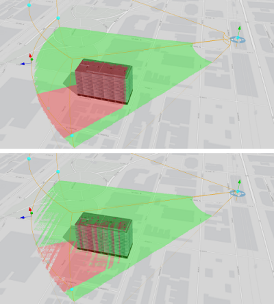 Comparaison de la précision de champ de vision pour le rapport de distance