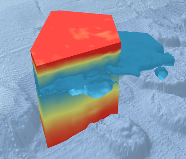 Exemple de couche de scènes de voxel montrant des coupes